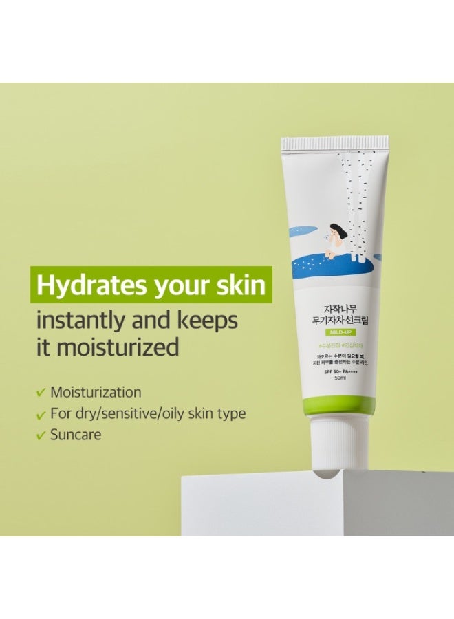 ROUND LAB Birch Juice Mild-Up Mineral Sunscreen | SPF50+ , PA++++ | Hydrating Mineral Sunscreen for Sensitive Skin - 50ml - Image 2